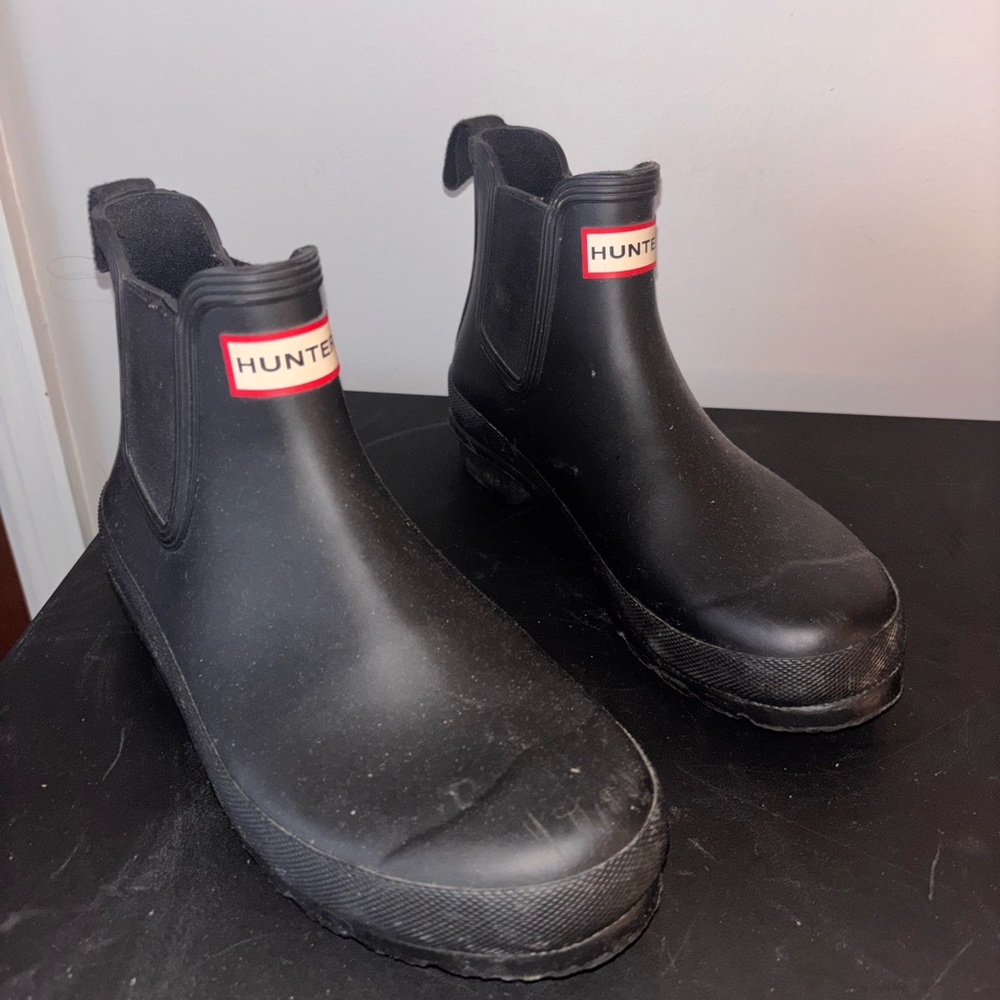 Hunter Black Ankle Rain Boots
